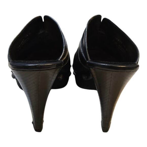 Cole Haan Black Leather Stud Slip On Wedge Clogs Mules Women's SIZE 7.5 B - Picture 3 of 13